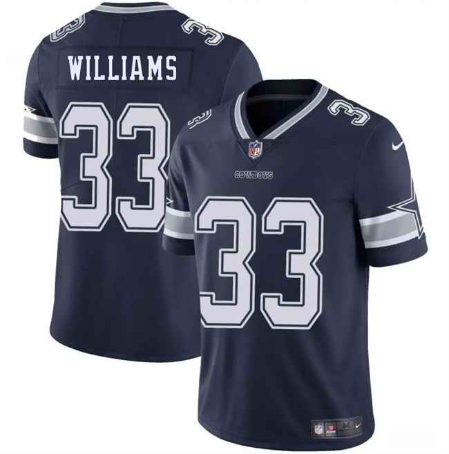 Men's Dallas Cowboys #33 Javonte Williams Navy Blue 2025 Vapor Untouchable Limited Stitched Football Jersey
